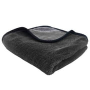 Moocorvic Microfiber Cloth Car DryingTowel, Glass Wipes Window Cleaning Cloth for Car(M,16x12Inch,Black,Red)