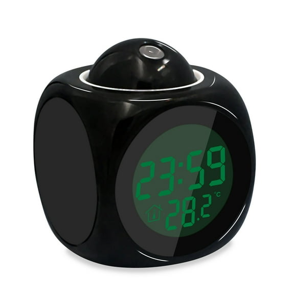 Moocorvic Mirror Projection Clock LED Large Screen Display Mute Creative Electronic Projection Alarm Clock