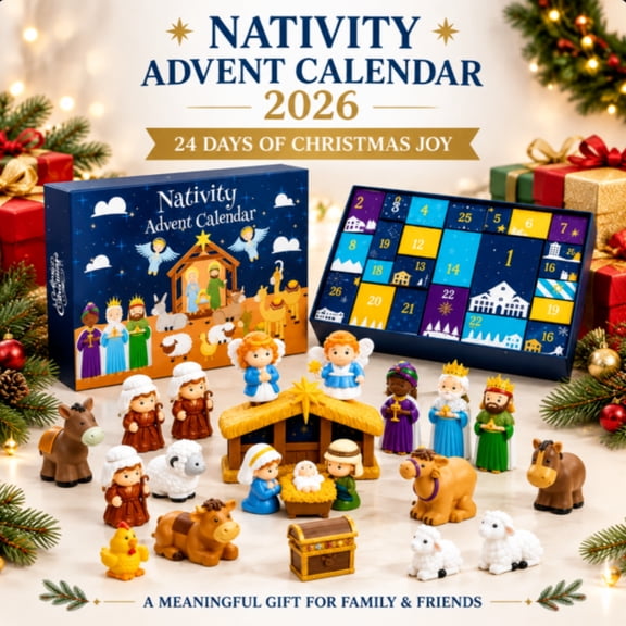 Moocorvic Nativity Advent Calendar 2026, 24 Days Christmas Nativity Scene Set Easter Religious Holiday Gifts for Friends and Family