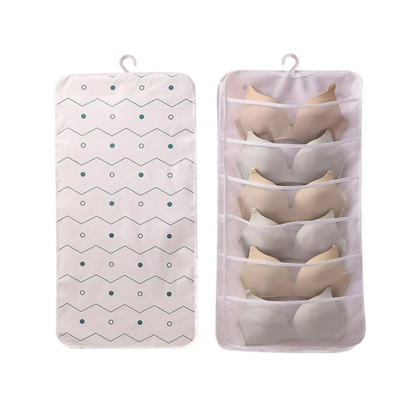 Moocorvic Non-woven Double-sided Storage Bag Washable Wardrobe Multi-pocket Bra Hanging Bag Door Rear Socks Storage Bag