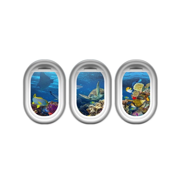 Moocorvic Ocean Stickers Ocean Room Decor, Under the Sea Decorations Removable Peel and Stick Art for Kids Bedroom Living Room Bathroom