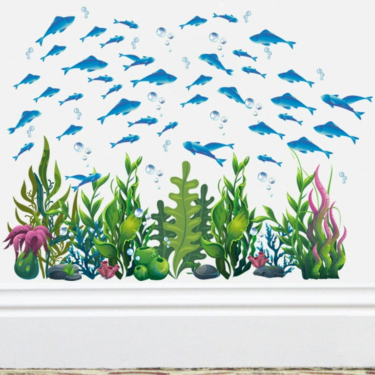 Moocorvic Ocean Stickers Ocean Room Decor, Under the Sea Decorations  Removable Peel and Stick Art for Kids Bedroom Living Room Bathroom 