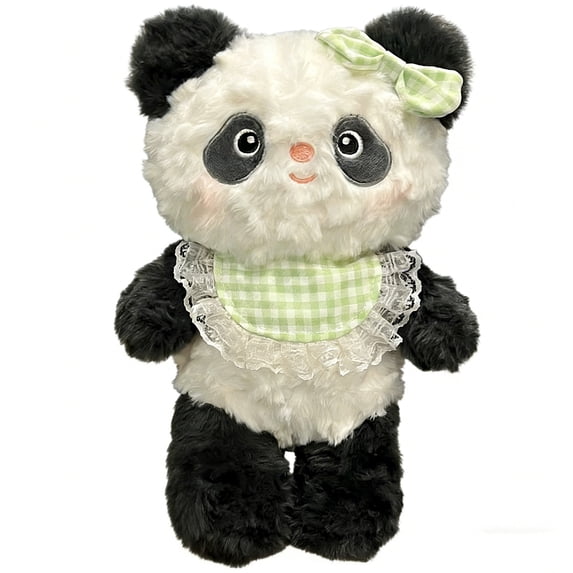 Moocorvic Panda Plush, 8" Cute Green Stuff Dolls, Soft Panda Stuffed Animal Plushies Table Doll Decoration, Birthday Gift