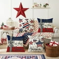 thumbnail image 1 of Moocorvic Patriotic Decorations Pillow Covers 18x18 4th of July American Flag Decor for Sofa Bedroom, Outdoor Party, 1 of 7