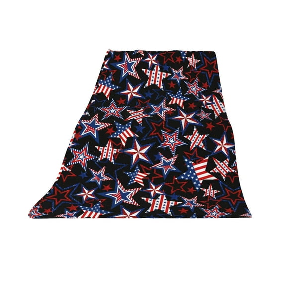 Moocorvic Patriotic Throw Blanket 4th of July Memorial Day Fourth of July American Flag Blanket for Toddler Veteran Day Stars and Stripes Red White Blue Blanket 27.6x39.4 inch