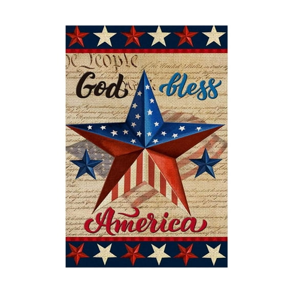 Moocorvic Patriotic Yard Flags Watercolor Stripes Red White Blue 4th of July Decoration for Outside(Star)