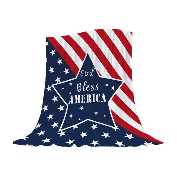 Moocorvic Patriotics Blanket, Stars and Stripes 4th of July Memorial Day Throw Blanket Warm Flannel Fleece Blankets Gifts for Women Men