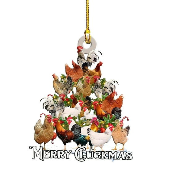 Moocorvic Personalized Ornaments Christmas Acrylic Hanging Christmas Tree Decoration Farmhouse Craft Party Supplies(Christmas Tree Shape Animal Pendant)