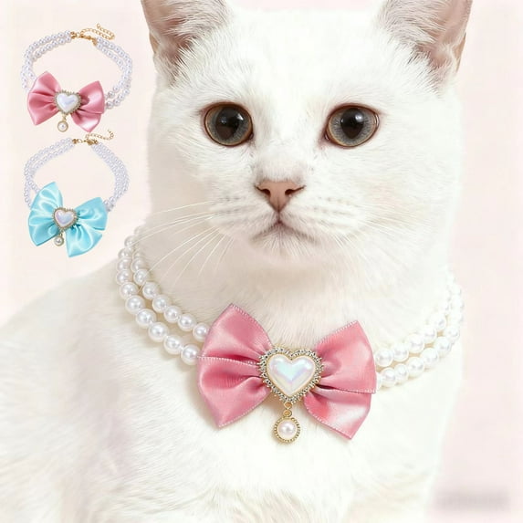 Moocorvic Pet Collar for Cat Dog, Adjustable Cute Pet Bow Collar