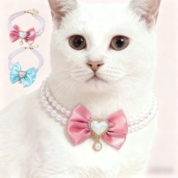 Moocorvic Pet Collar for Cat Dog, Adjustable Cute Pet Bow Collar