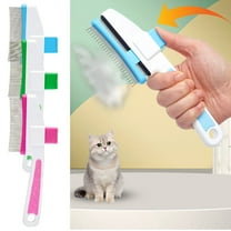 Moocorvic Pet Comb for Cats Dogs Brush for Shedding Pet Hair Removal Comb with Short Stainless Steel Teeth for Deshedding