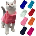 thumbnail image 1 of Moocorvic Pet Sweaters for Cats, Knitted Cozy Short Sleeve High Collar Winter Outfits for Cats & Small Dogs(Pink,L), 1 of 9
