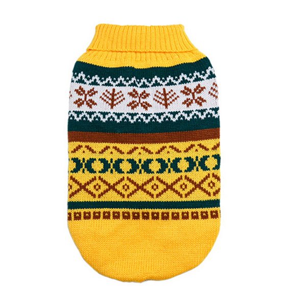 Moocorvic Pet Sweaters for Small Dogs Christmas Winter Knitwear Cat Sweaters Pet Clothes Warm Coats(Yellow,XL)
