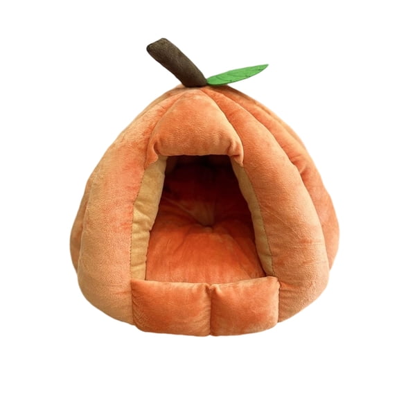 Moocorvic Pet Tent, Cute Pumpkin Shaped Soft Cat Beds Cave for Indoor Cat Dogs,Green,17.7 Inch