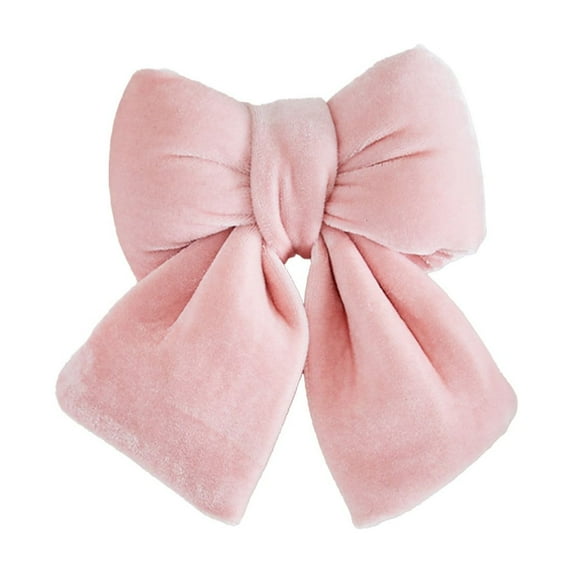 Moocorvic Pink Bow Christmas Decorations Hanging Holiday Xmas Velvet Bows for Christmas Wreaths Decoration 5.5 Inch