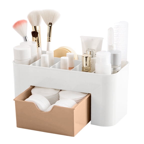 Moocorvic Plastic desktop cosmetic box with small drawer multifunctional desk storage box