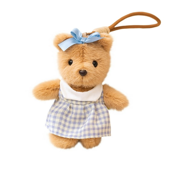 Moocorvic Plush Bear Doll Keychain Stuffed Animal Ornaments Pendant for Backpacks,Blue