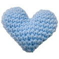 thumbnail image 1 of Moocorvic Pocket Crocheted Heart Small Gift for Women, Heart-Shape Knitting Cotton Brooch Clothing Decoration(Light Blue), 1 of 1