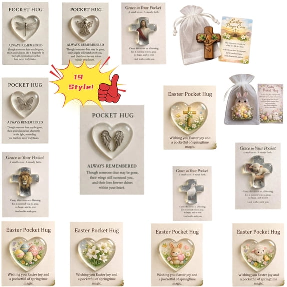 Moocorvic Pocket Hug Token Small Angel Wing with Greeting Cards, Easter Basket Stuffers, Easter Religious Gifts Keepsake for Him Her Mom Friends Family