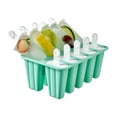 thumbnail image 1 of Moocorvic Popsicles Molds Silicone Ice Cream Maker Popsicle Holders for Kids, 12 Reusable Chocolate Baking Tools Nonstick Ice Cream Mold, 1 of 3