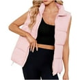 thumbnail image 1 of Moocorvic Puffer Vest Women Zip Up Lightweight Sleeveless Winter Outerwear Vests Winter Warm Short Coats(Light Pink,M), 1 of 9