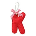 thumbnail image 1 of Moocorvic Red Alphabet Letter K Christmas Ornament With Bells, Xmas Stocking Tag Personalized Christmas Tree Decorations, 1 of 9