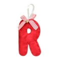 thumbnail image 1 of Moocorvic Red Alphabet Letter R Christmas Ornament With Bells, Xmas Stocking Tag Personalized Christmas Tree Decorations, 1 of 9