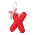 thumbnail image 1 of Moocorvic Red Alphabet Letter X Christmas Ornament With Bells, Xmas Stocking Tag Personalized Christmas Tree Decorations, 1 of 9