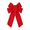 thumbnail image 1 of Moocorvic Red Velvet Christmas Bow for Wreath, Winter Christmas Tree Topper Bows 12Inch, 1 of 7