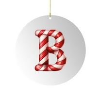 Moocorvic Round Christmas Ornaments with Initial Letter, Christmas Tree Decorations Xmas Gifts Keepsake, Clear(B)