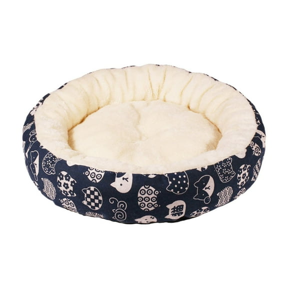 Moocorvic Round Dog Beds for Small Dogs, Washable Pet Bed Anti-Slip Bottom Reusable Cat Desk Bed for Small to Medium Pet,S