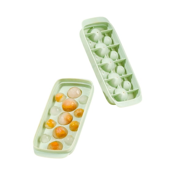 Moocorvic Round Ice Cube Trays for Freezer, Flip-top Water-filled Ice-making Ice Storage Box Multi-functional Storage Ice Tray