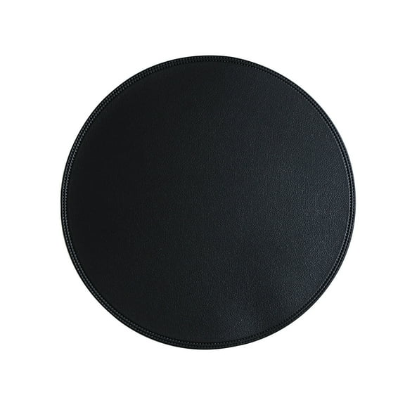 Moocorvic Round Leather Placemat Solid Colour Faux Leather Placemats , Coffee Mats, Kitchen Table Mats, Waterproof, Easy To Clean Kitchen Table Mats,