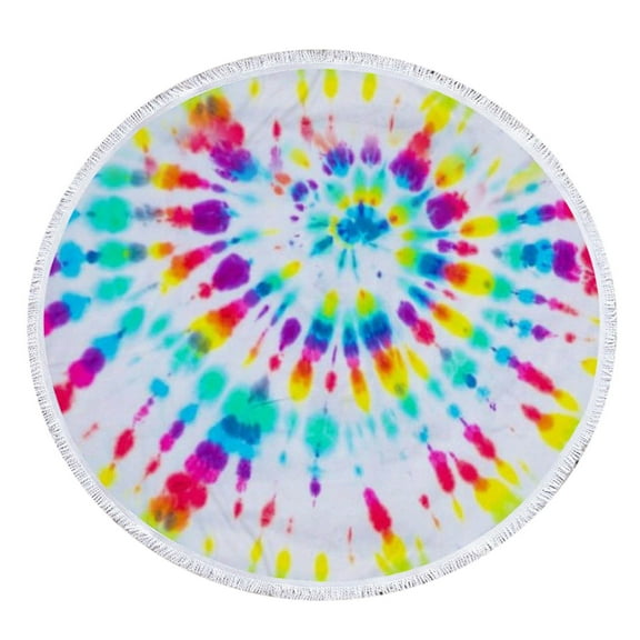Clearance！Guanhe Round Tie-dye Beach Towels Oversized 58'', Microfiber Circle Beach Mat Absorbent Bohemian Sand Free Quick Dry Super Absorbent Rugs