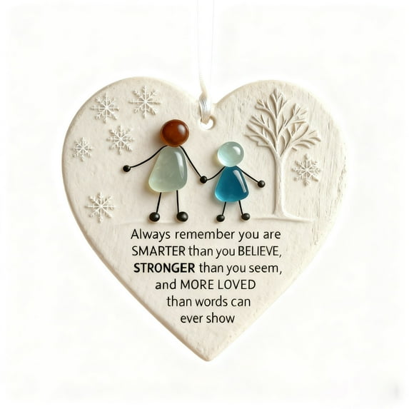 Moocorvic Sea Glass Ornaments, Christmas Tree Friendship Ornament Wall Hanging Art Home Decor Christmas Gifts for Women/Men