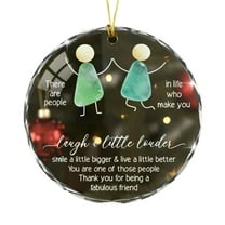 Moocorvic Sea Glass Ornaments, Personalized Art Christmas Tree Decorations Sea Glass Decor Gifts for Friends, Women