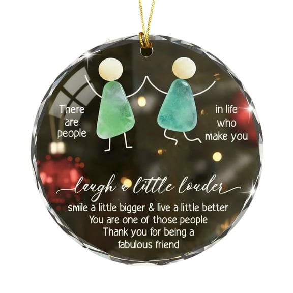 Moocorvic Sea Glass Ornaments, Personalized Art Christmas Tree Decorations Sea Glass Decor Gifts for Friends, Women