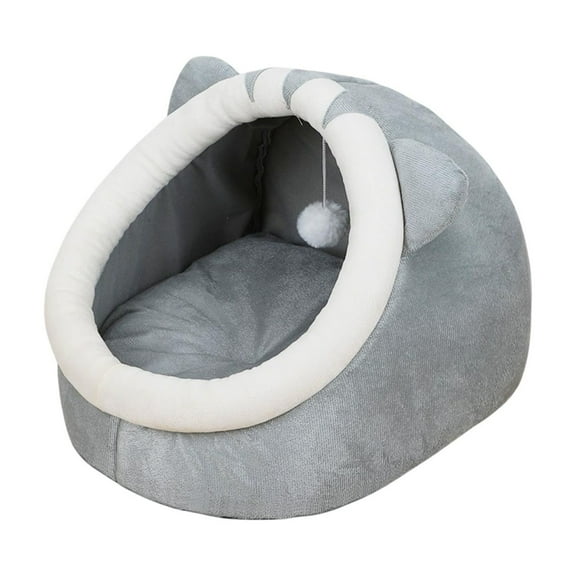 Moocorvic Semi-Enclosed Cat Cave Bed,Winter Warm And Machine Washable, 17.72x15.75x13.78 Inch
