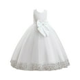 thumbnail image 1 of Moocorvic Sequin Tulle Flower Girl Dress for Wedding Kids Princess Pageant Dress Bow Prom Ball Gowns Sleeveless Long Dress 9-10Years,White, 1 of 7