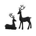 thumbnail image 1 of Moocorvic Set of 2 Resin Deer Sculptures for Modern Home Decor, Christmas Reindeer Decorations Indoor for Living Room, Bedroom Office and Shelf, Gift for Her(Black), 1 of 9
