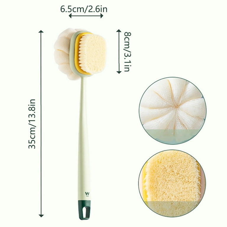 Shower Body Exfoliating Brush Double Sided Back Scrubber Long