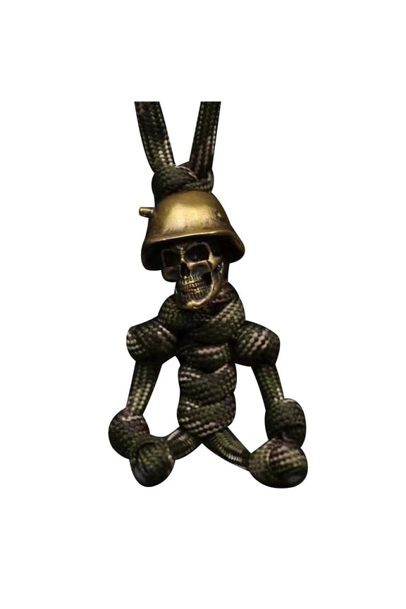 Skeleton Soldier Rope Key Chain, Motorcycle KEY LANYARD Antique Brass Skeleton Umbrella Rope Pendant Motorcycle Key Chain