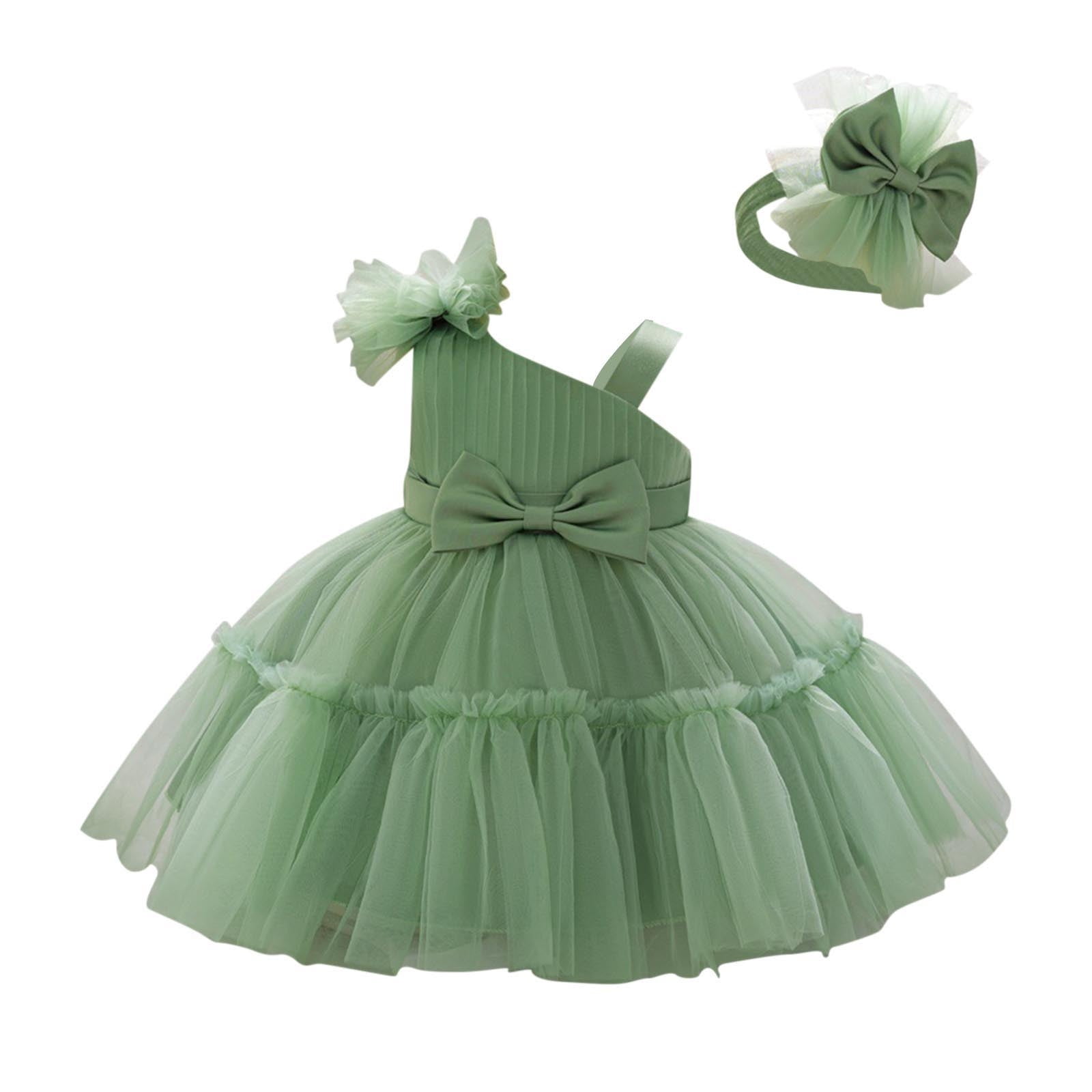 princess dress 6 9 months Baby Girl First Communion Dress Toddler Birthday Pageant Princess Dress, Grey / 3-4 Years (110cm)