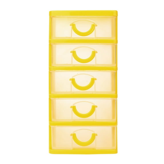 Moocorvic Small Capacity Organizer Box Plastic Storage Drawers Craft Organizers and Storage,for Toys Earrings Kids, Foldable,Clear Window