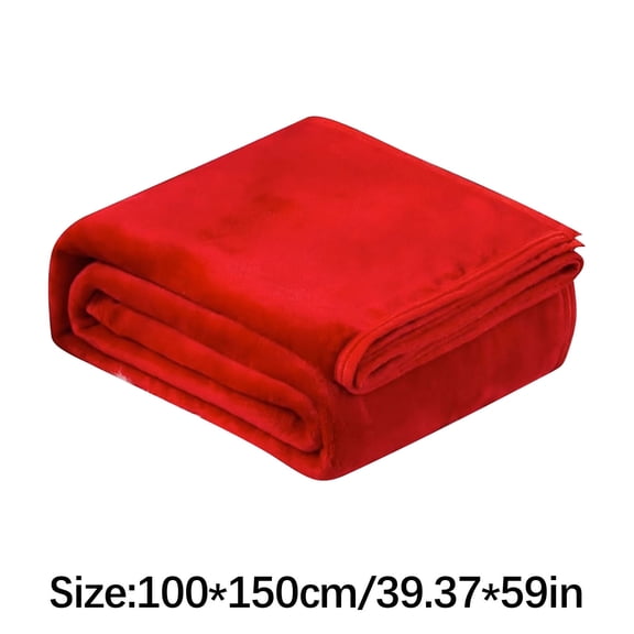 Moocorvic Soft Blanket Throws for Couch, Solid Warm Plush Fleece Blanket Throw Lightweight Rug for Sofa Bedding Patio(59x39.4inch,Red)