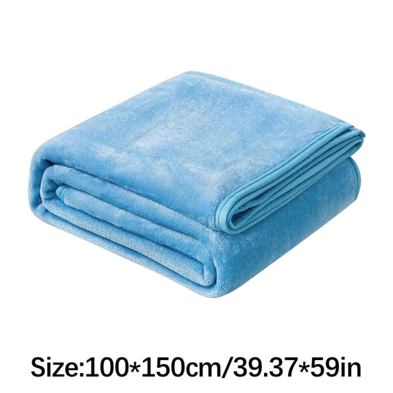 Moocorvic Soft Blanket Throws for Couch, Solid Warm Plush Fleece Blanket Throw Lightweight Rug for Sofa Bedding Patio(59x39.4inch,Sky Blue)