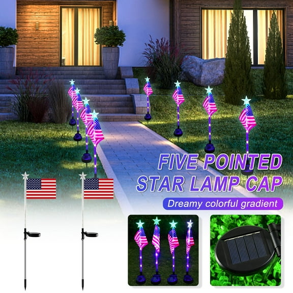 Moocorvic Solar American Flag Light Yard Light Home Garden Courtyard Decor