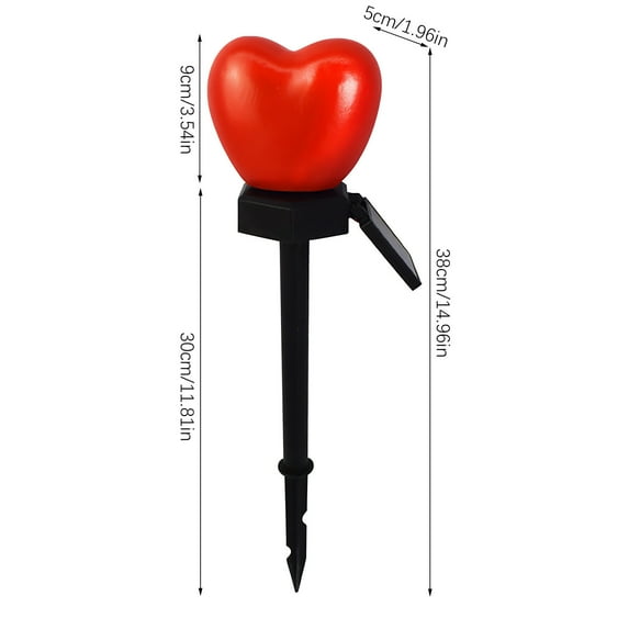 Moocorvic Solar Heart Light Heart Shaped Light Garden Decor Atmosphere Light Ground Inserting Lamp