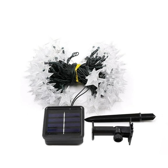 Moocorvic Solar Star Light String Five Pointed Star All Over The Sky Led Courtyard Outdoor Light With Festival Decorative Light White