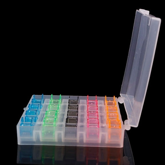 Moocorvic Spool Bobbins Sewing Machine Bobbin Case Organizer Storage Colorful/Clear Box